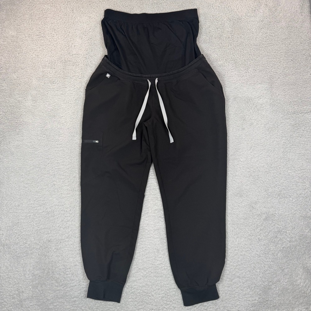 Figs Technical Collection Black Maternity Scrub Jogger Pants W22SW2006P Size L/P